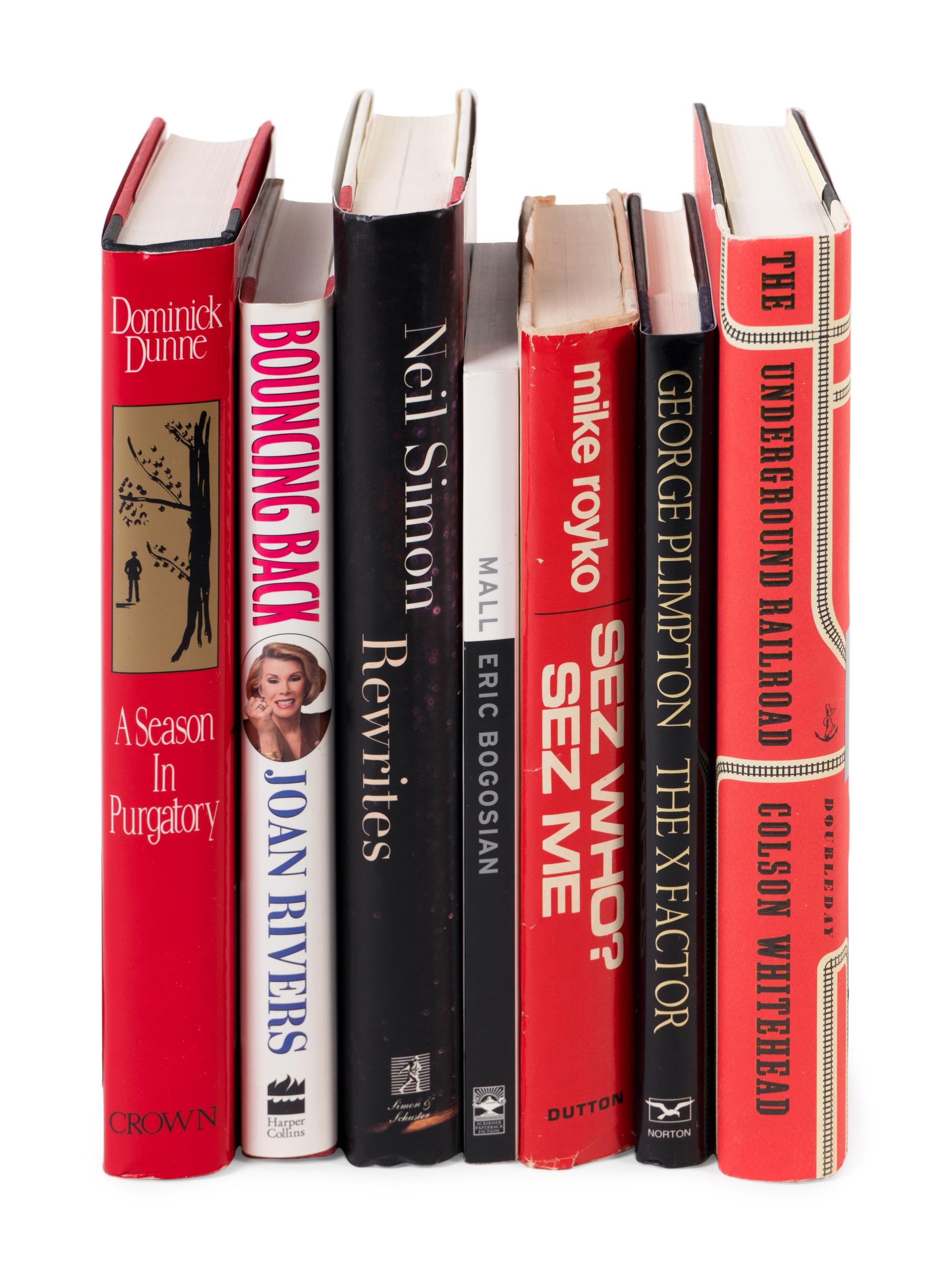 (Books) A group of 8 autographed books by writers, authors, and directors, comprising:
