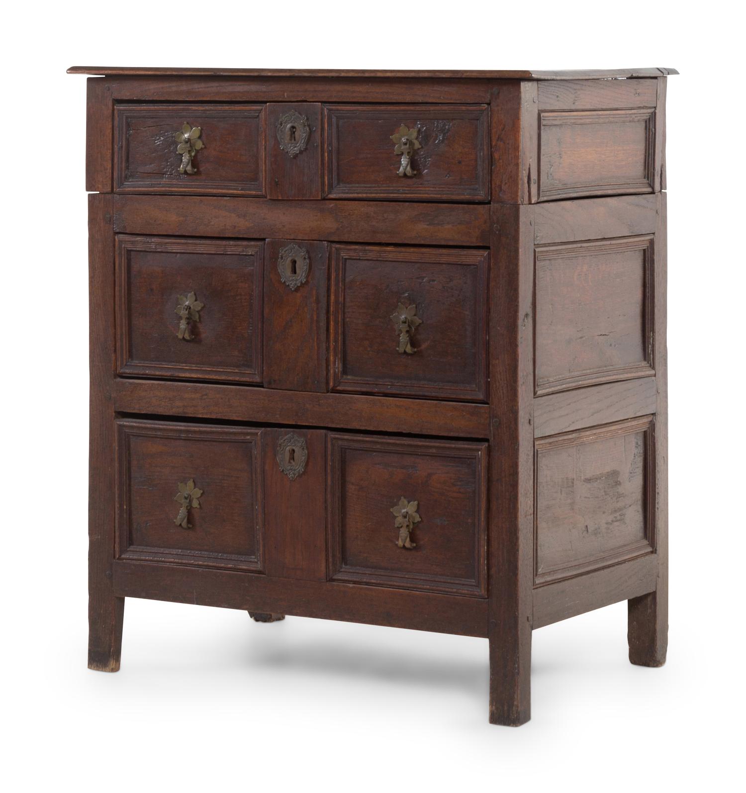 A Charles II Oak Chest of Drawers