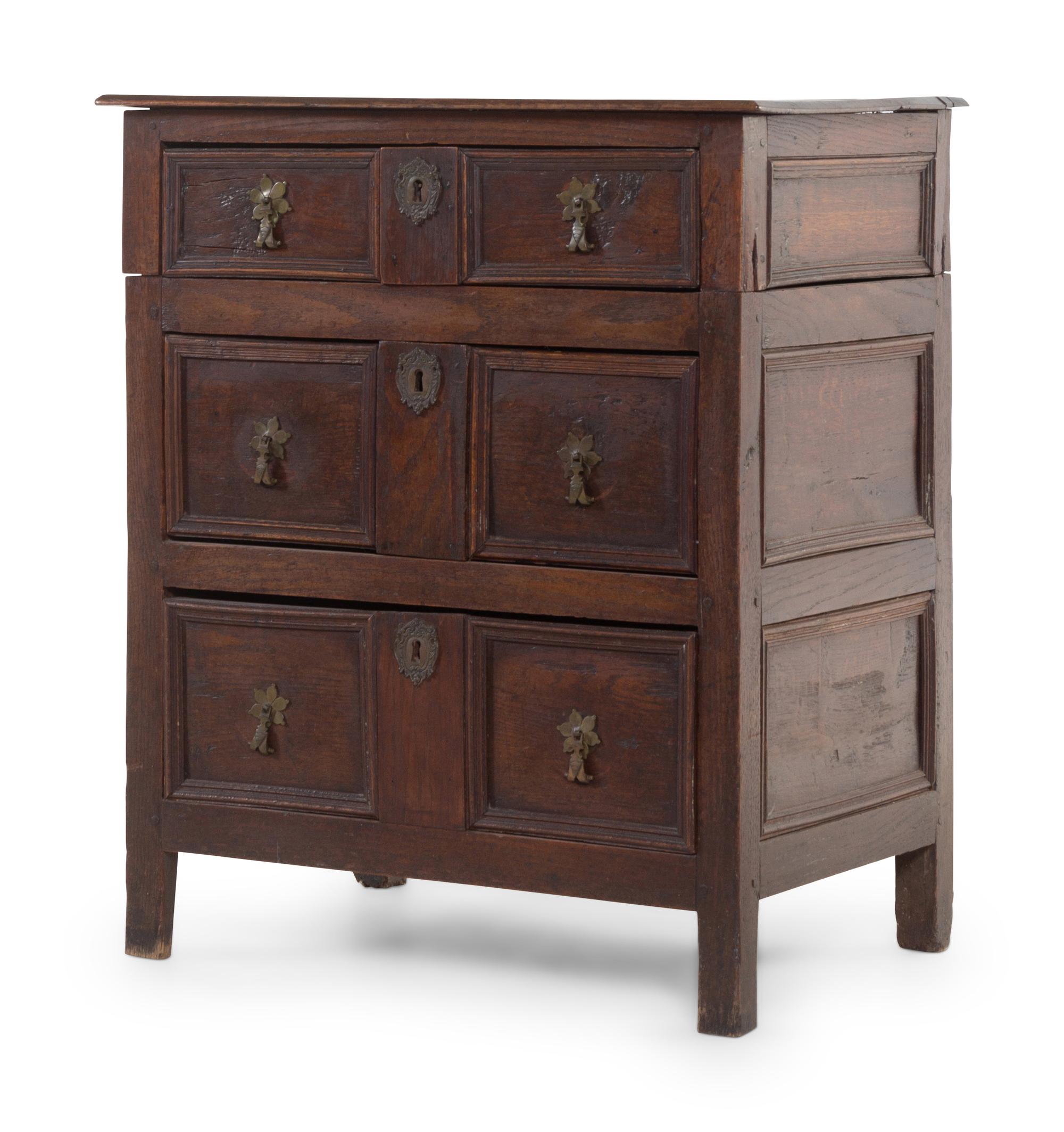 A Charles II Oak Chest of Drawers
