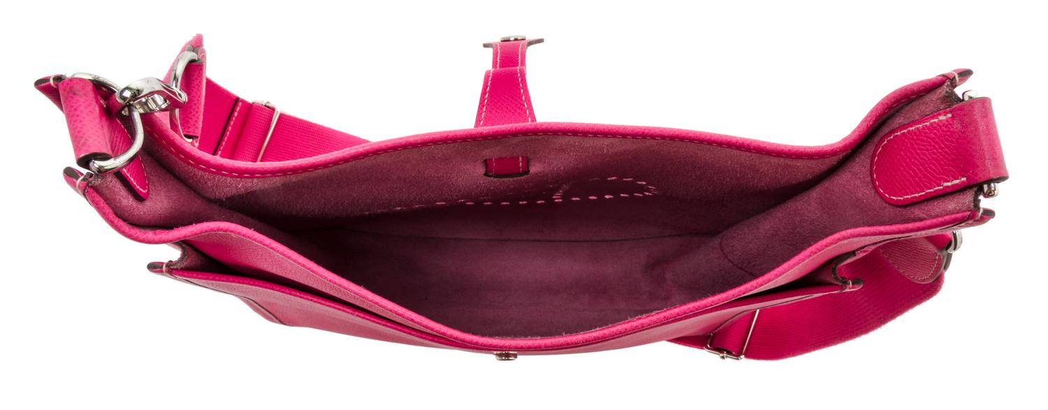 An Hermes Rose Tyrien Epsom Evelyne III PM Handbag, 11.25" x 12" x 2.5".