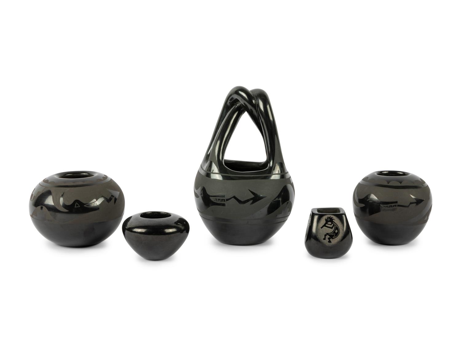Collection of Blackware Pueblo Pottery