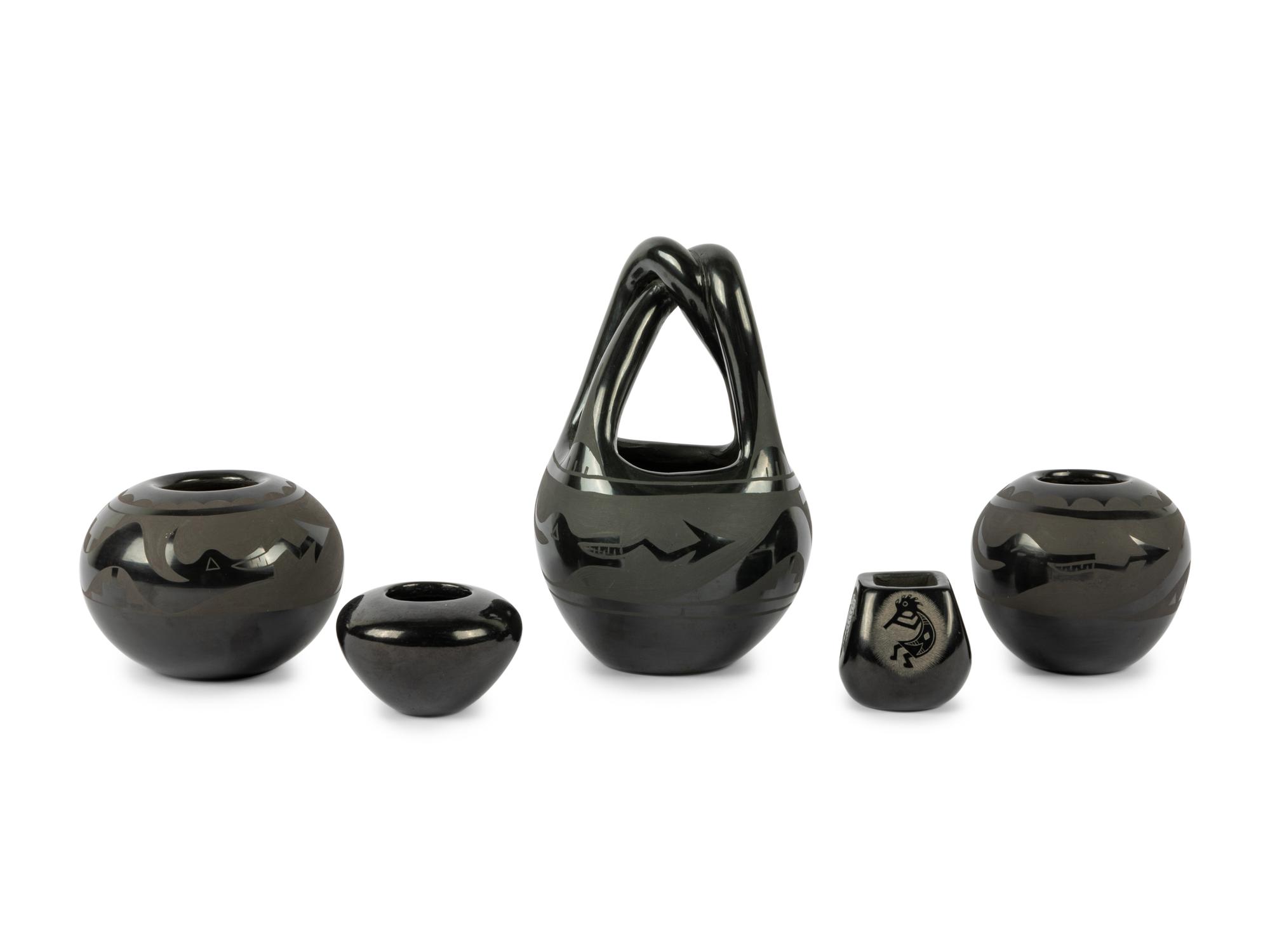 Collection of Blackware Pueblo Pottery