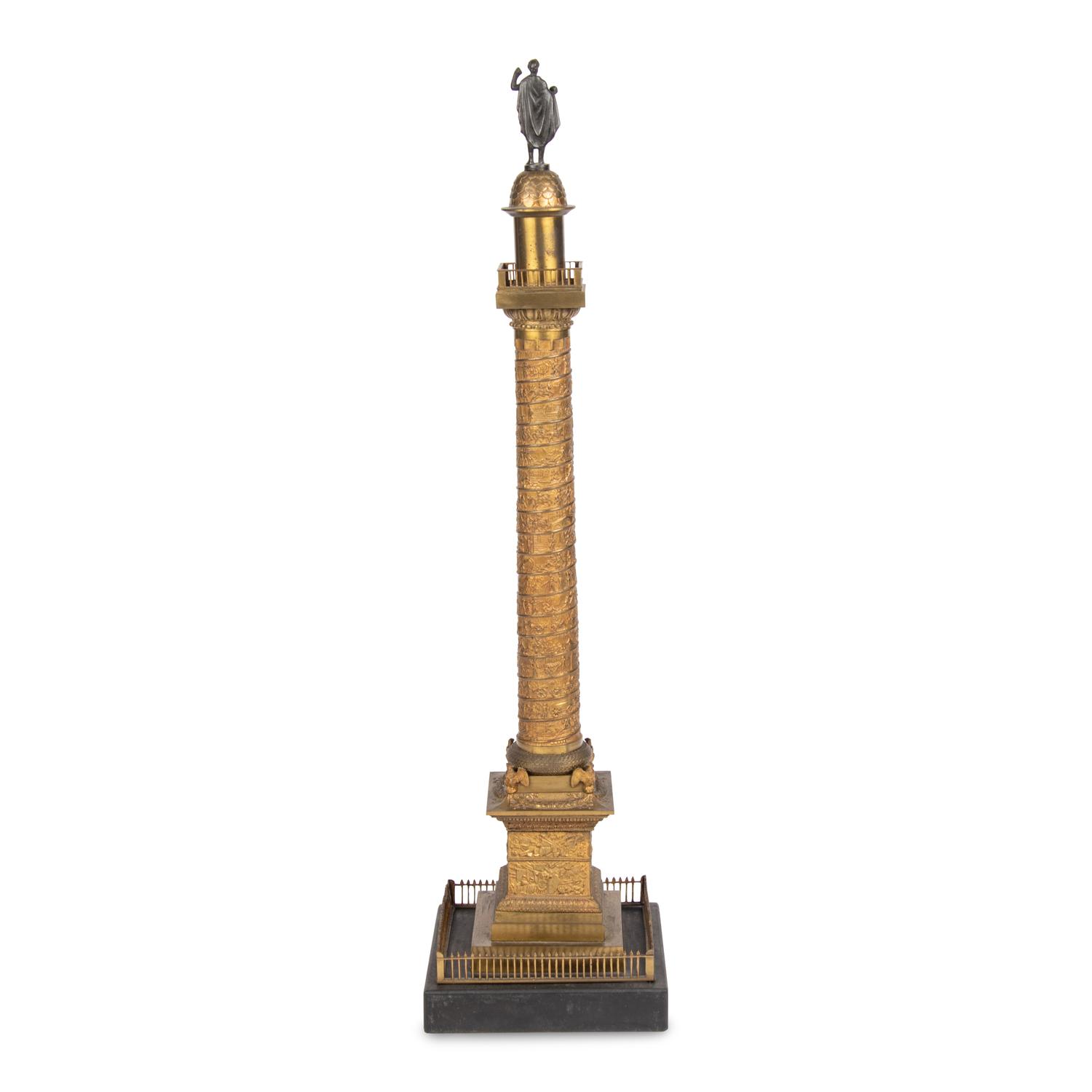 A Grand Tour Gilt Bronze Model of the Vendôme Column