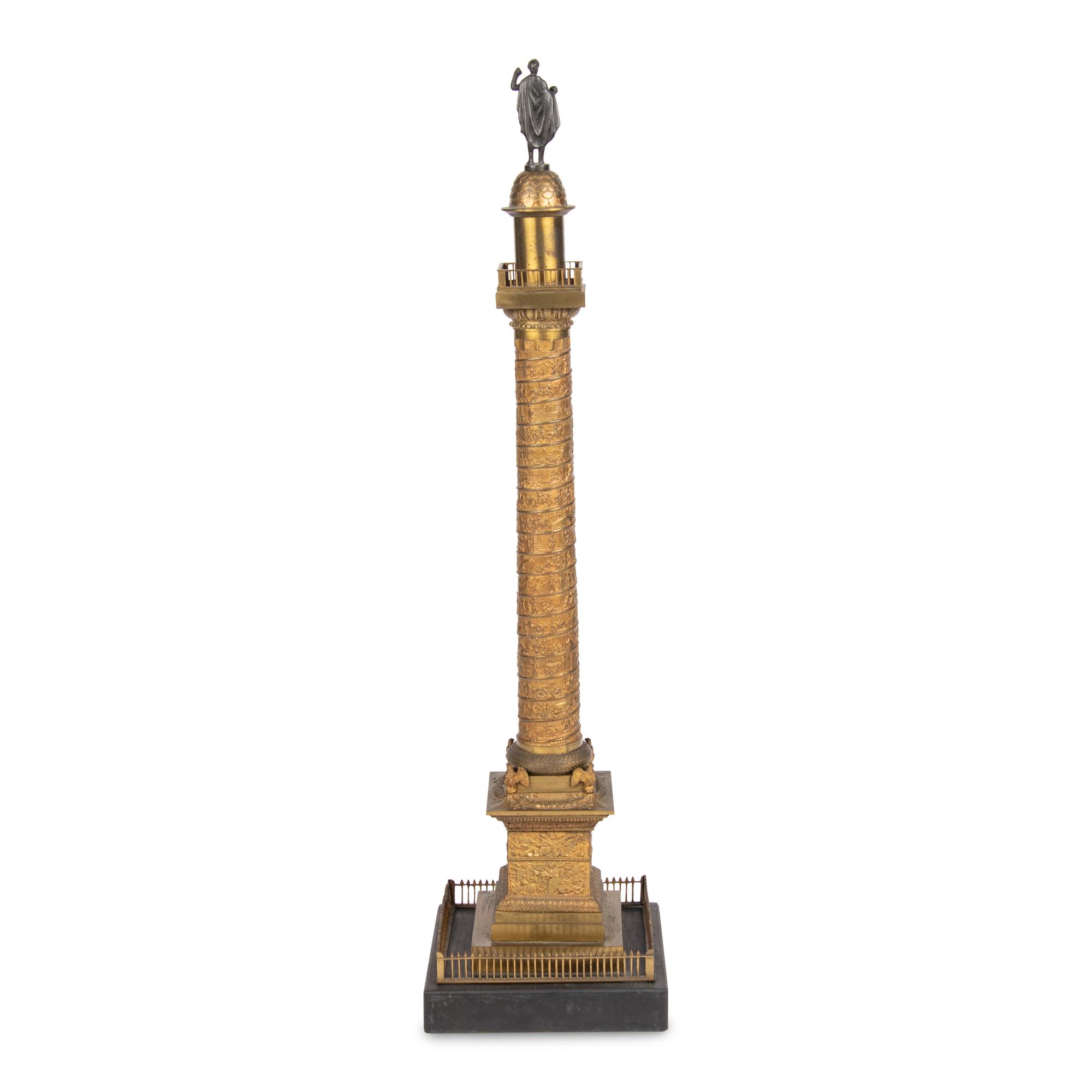 A Grand Tour Gilt Bronze Model of the Vendôme Column