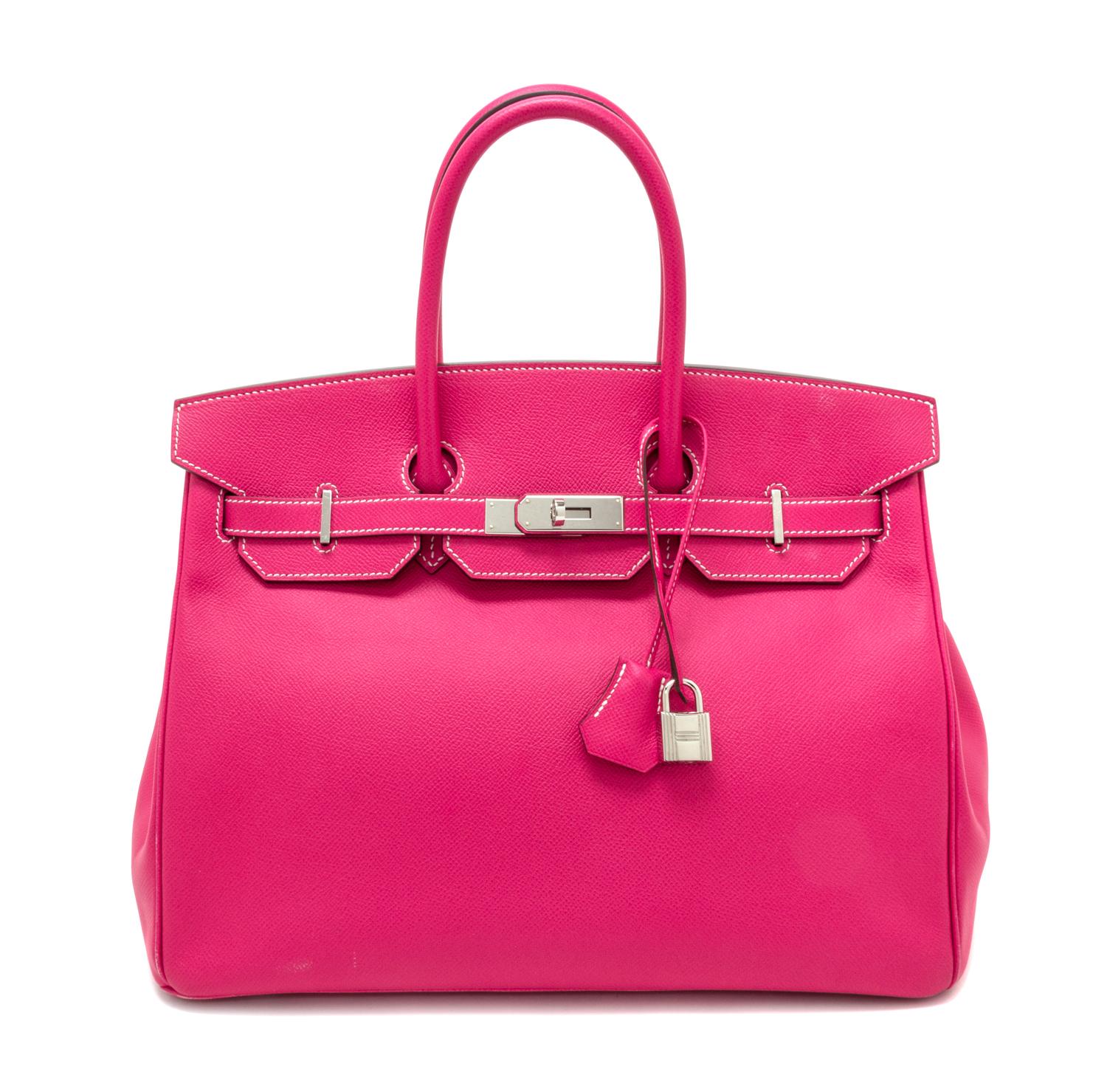 An Hermes Rose Tyrien Candy 35cm Birkin Handbag, 14" x 10" x 7".