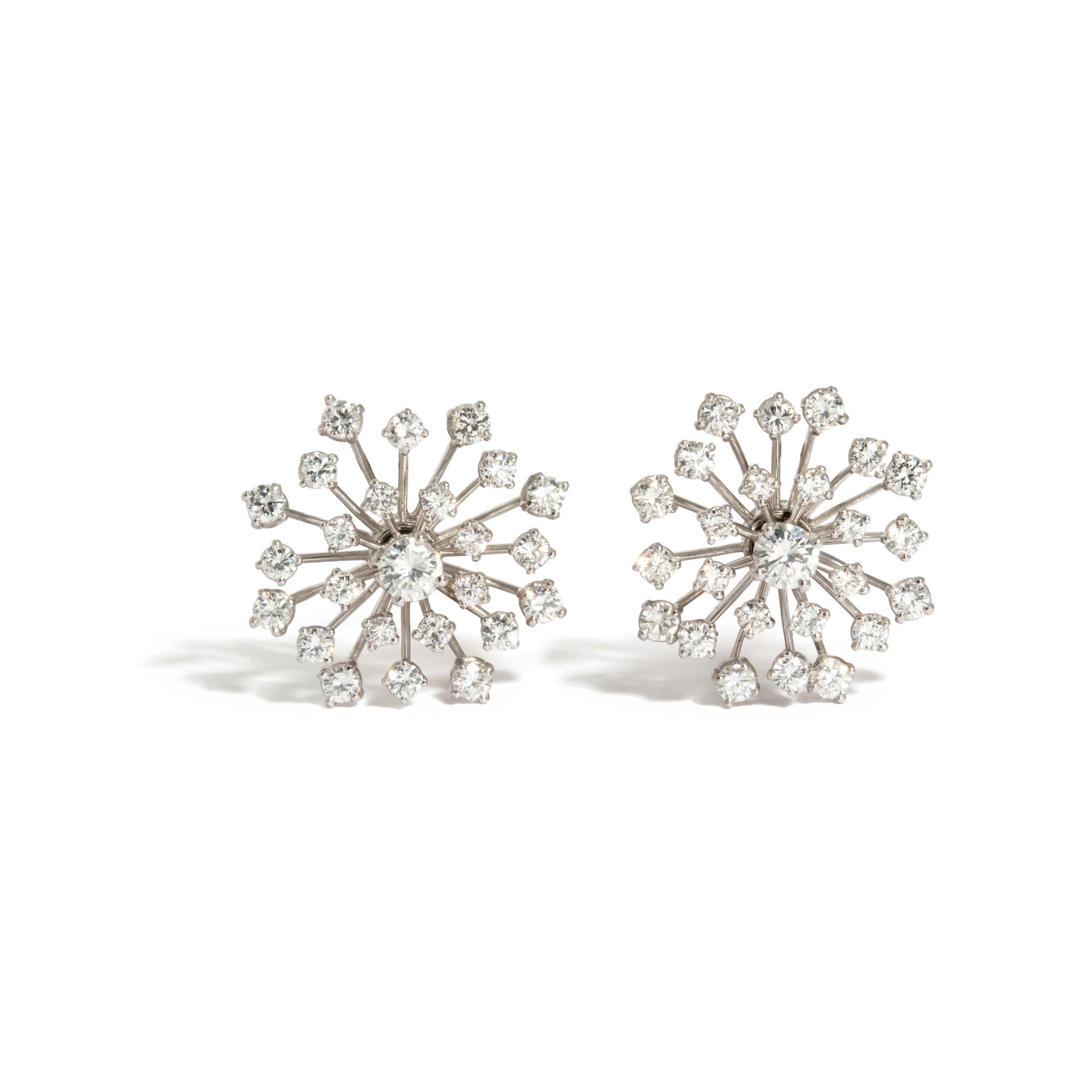 WHITE GOLD AND DIAMOND SNOWFLAKE EARRINGS