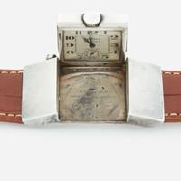 A sterling silver golf belt watch, Hermes C.1920