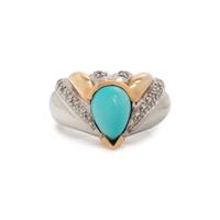 LE VIAN, BICOLOR GOLD, TURQUOISE AND DIAMOND RING