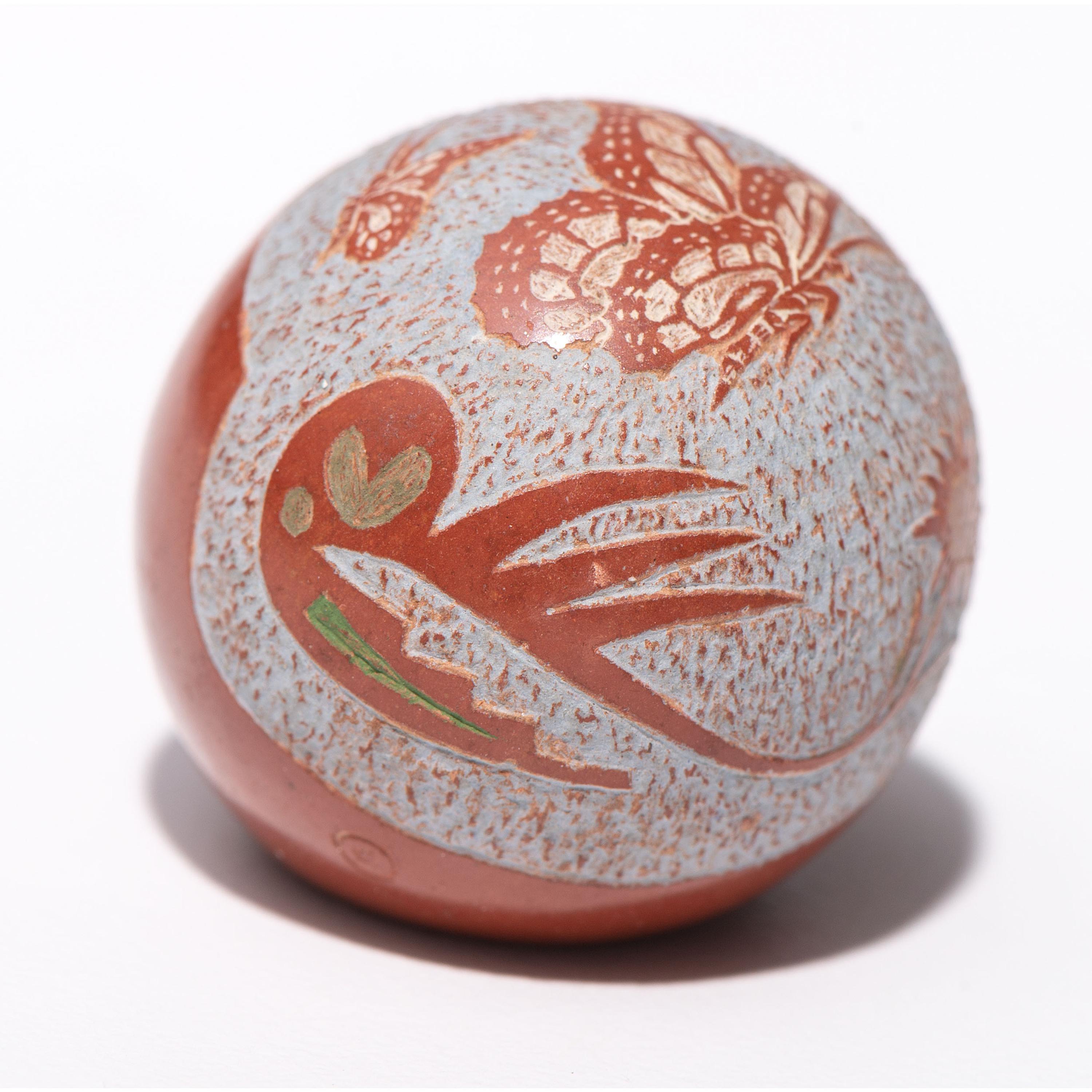 Sgraffito Seed Jar, with Butterfly