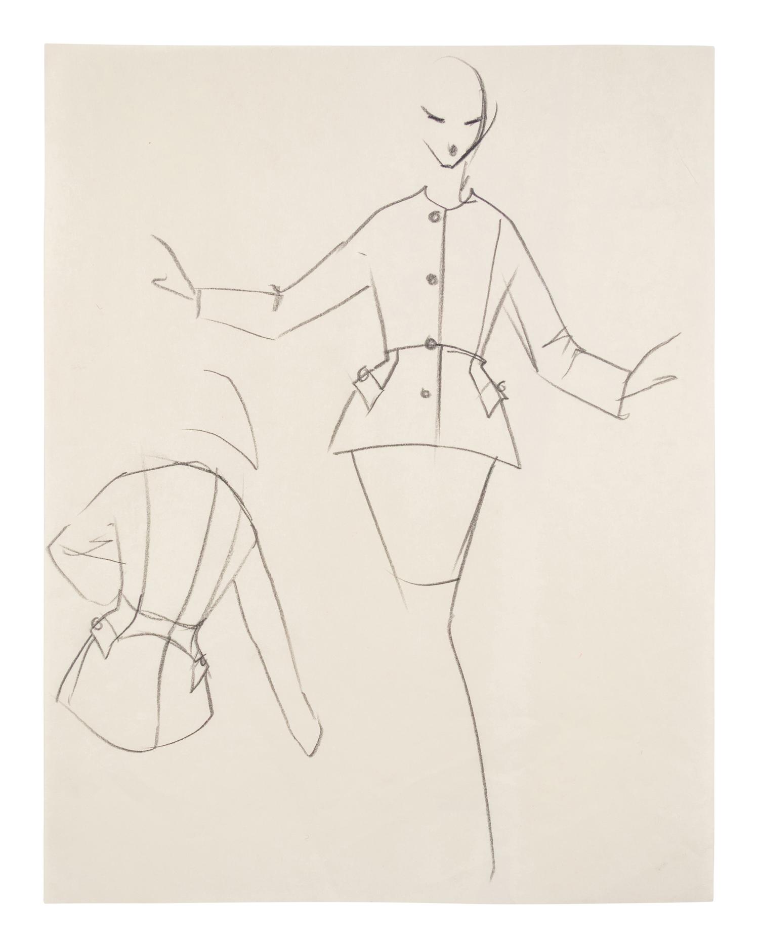 Group of Fifteen Geoffrey Beene Fashion Sketches , by Alfredo Cabrera