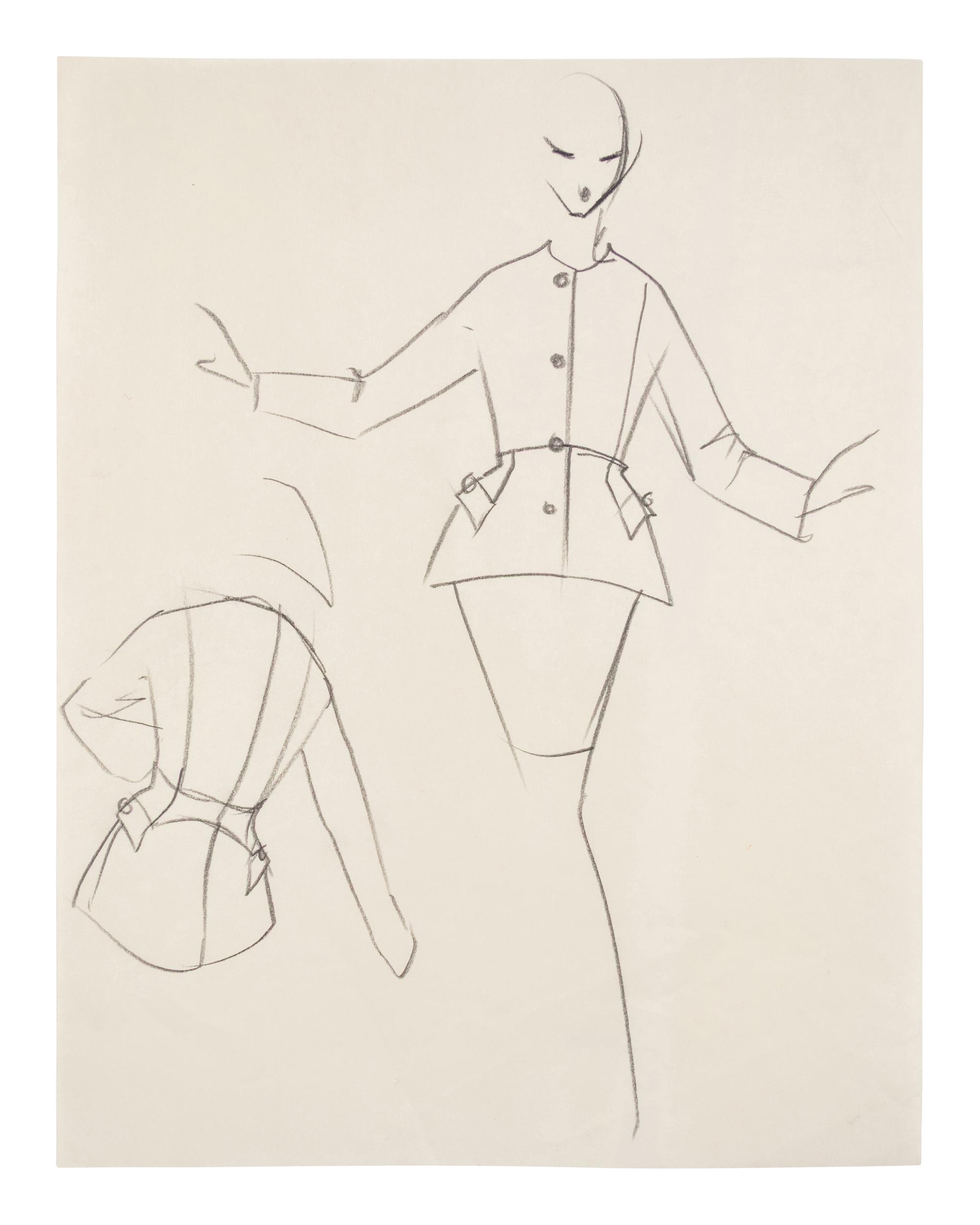 Group of Fifteen Geoffrey Beene Fashion Sketches , by Alfredo Cabrera