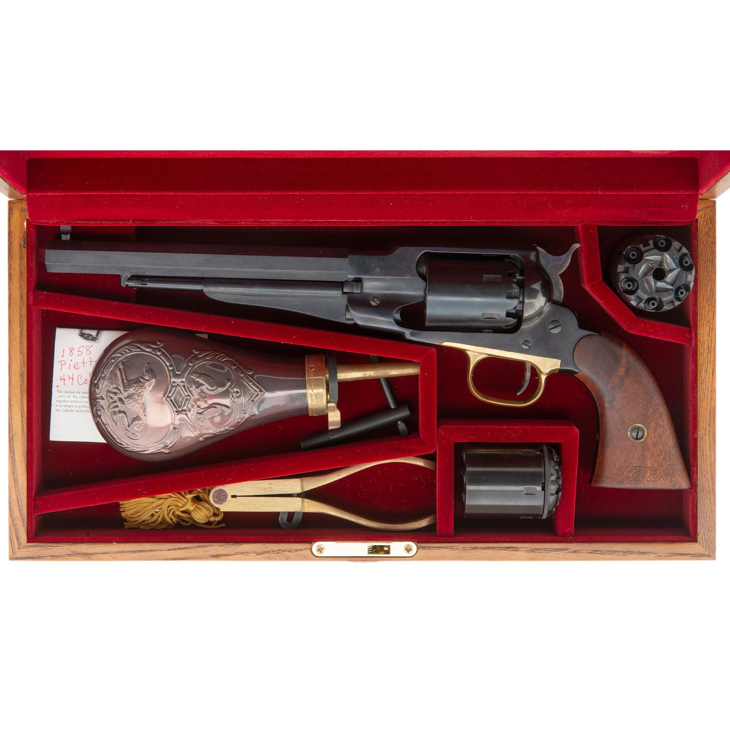 *Cased Reproduction Pietta Remington New Model Army Revolver with R&D Cartridge Conversion Cylinder & Accessories