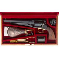 *Cased Reproduction Pietta Remington New Model Army Revolver with R&D Cartridge Conversion Cylinder & Accessories