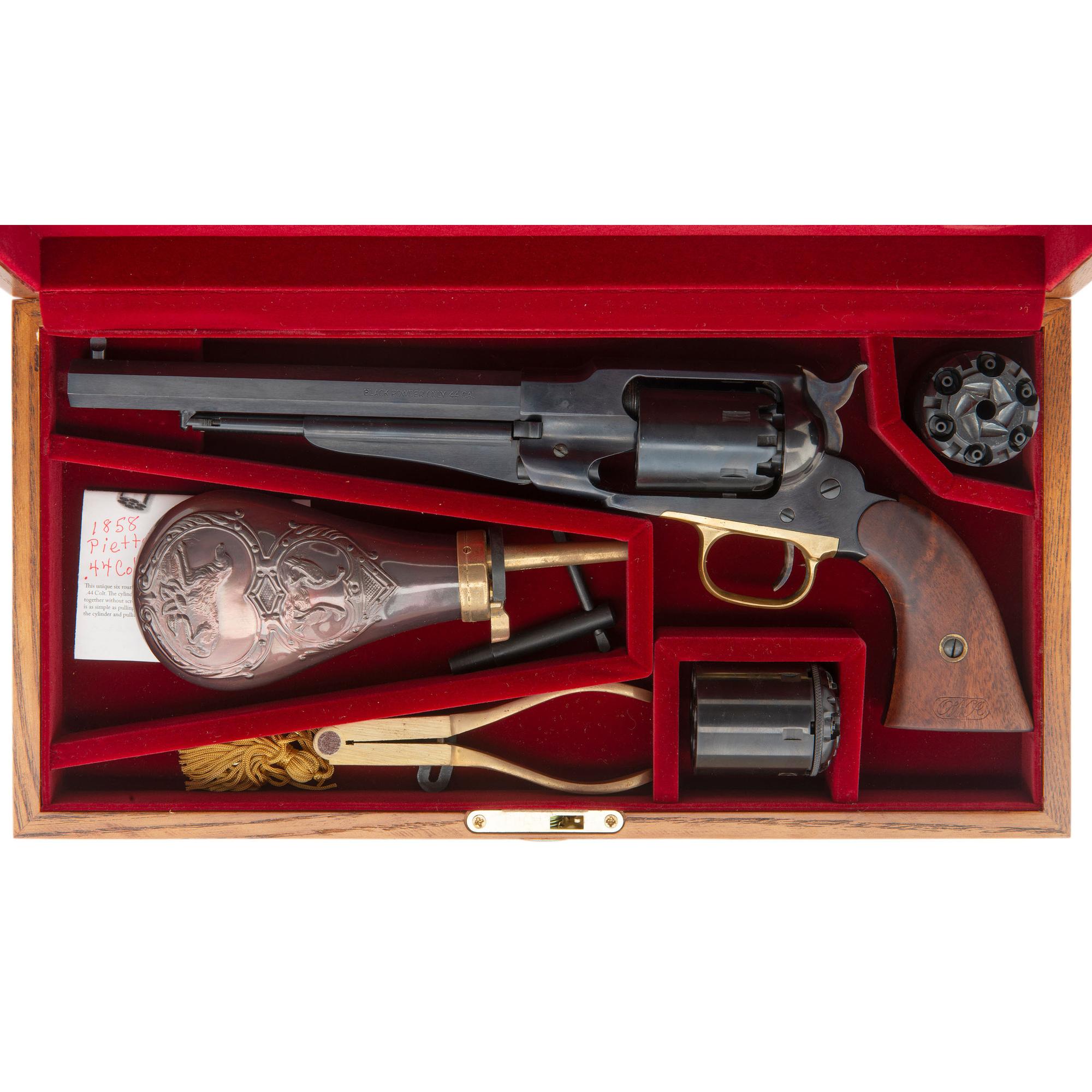 *Cased Reproduction Pietta Remington New Model Army Revolver with R&D Cartridge Conversion Cylinder & Accessories
