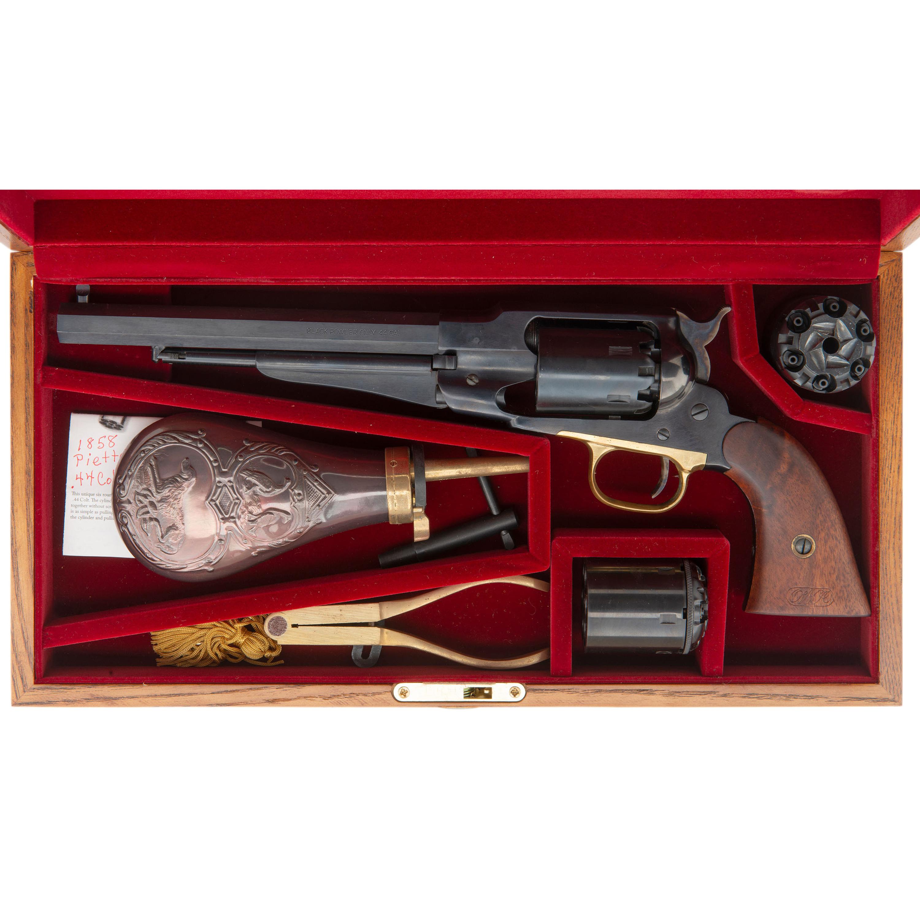 *Cased Reproduction Pietta Remington New Model Army Revolver with R&D Cartridge Conversion Cylinder & Accessories