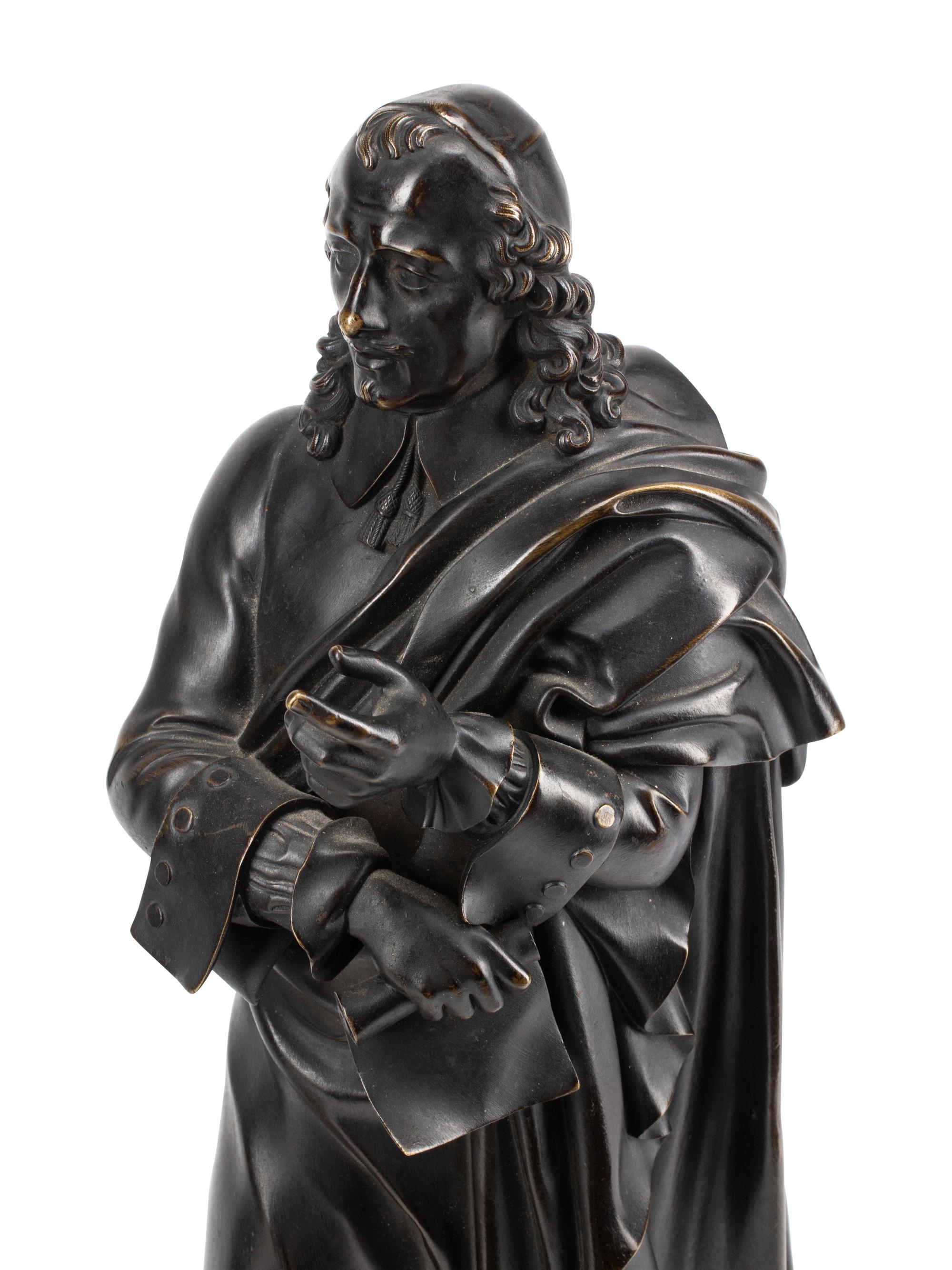 A Pair of French Patinated Bronze Figures of Gentlemen