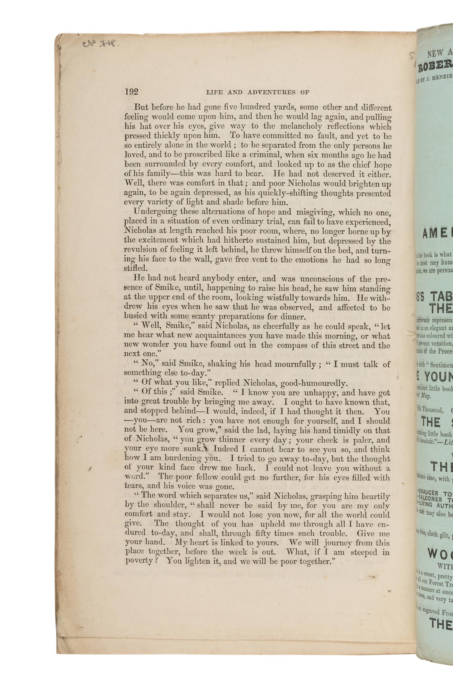 DICKENS, Charles (1812-1870). The Life and Adventures of Nicholas Nickleby . London: Chapman & Hall, April 1838 - October 1839.