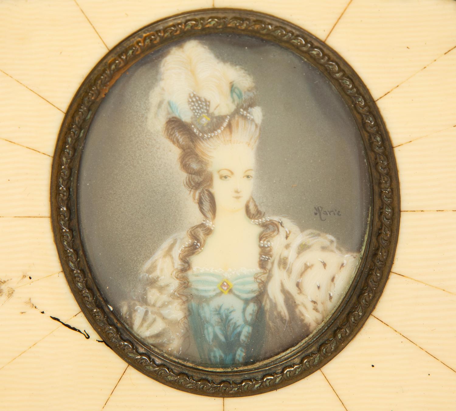 Three Continental Table Boxes Decorated with Painted Portraits