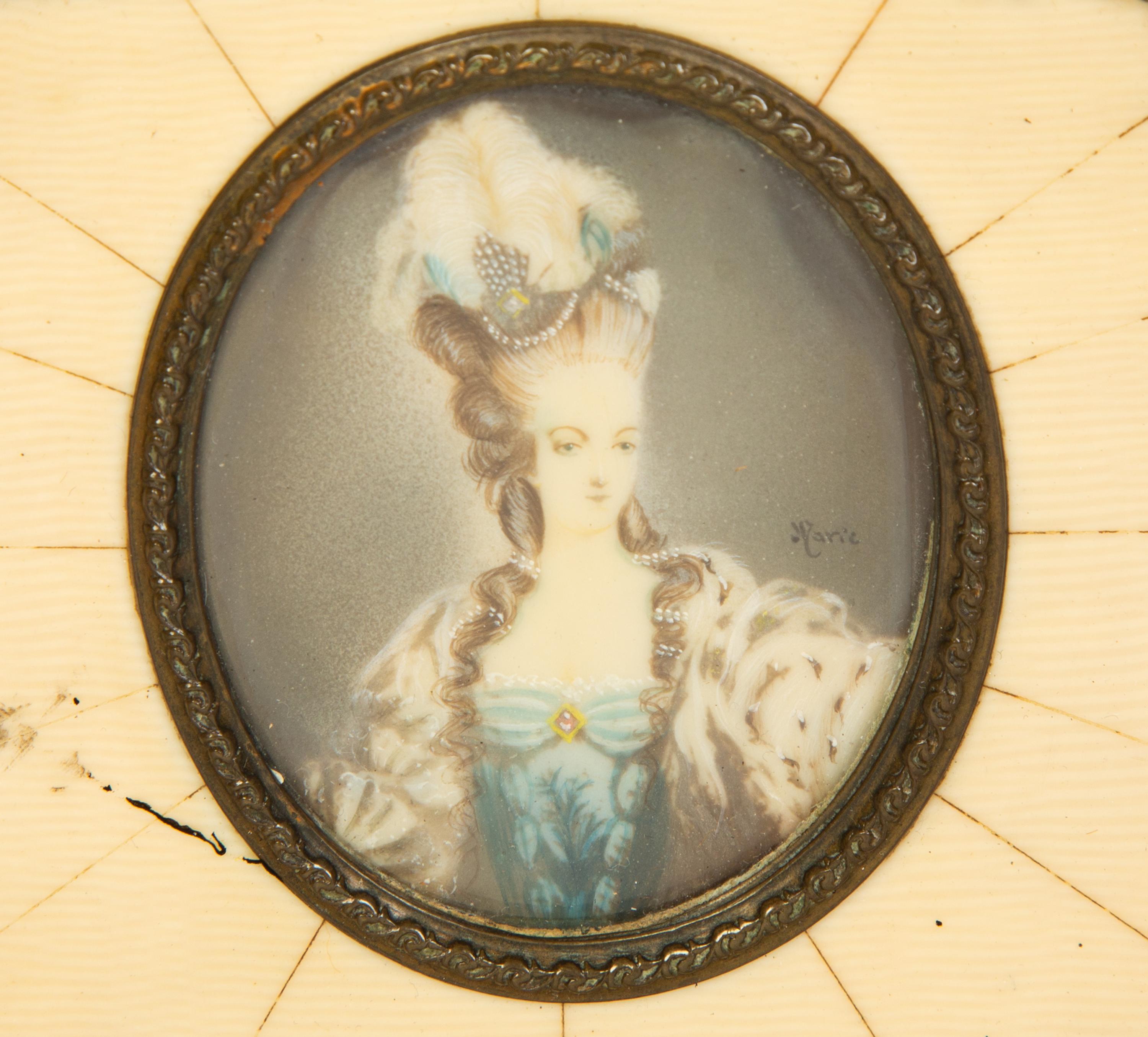 Three Continental Table Boxes Decorated with Painted Portraits