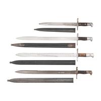 Lot of Four Swiss Bayonets Including: 1878 Sawback, 1914 Sawback, 1899