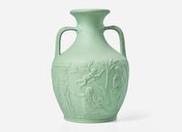 A Wedgwood Solid Green Stoneware Portland Vase, UK, mid-19th century