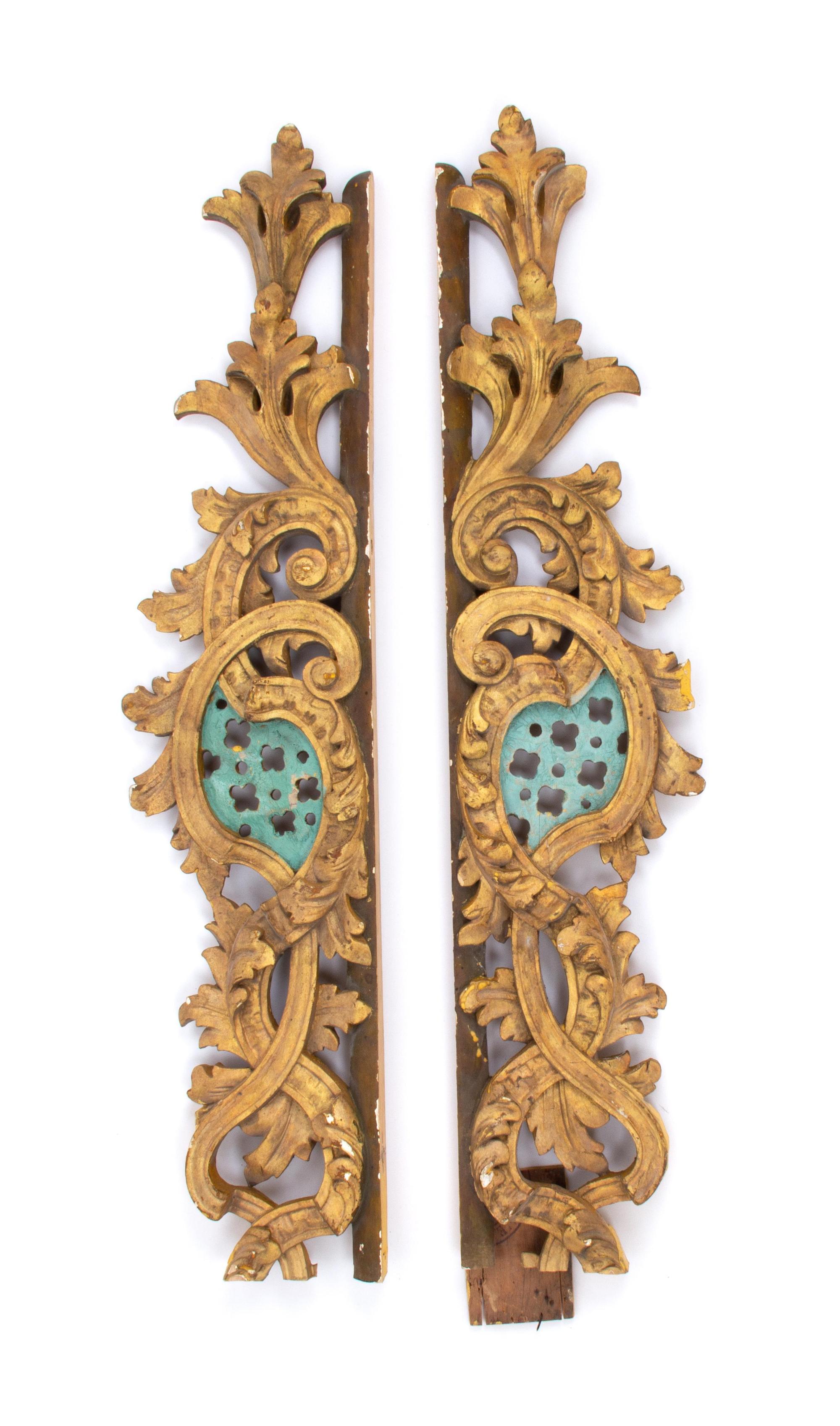 A Louis XV Style Carved and Parcel Gilt Cornice