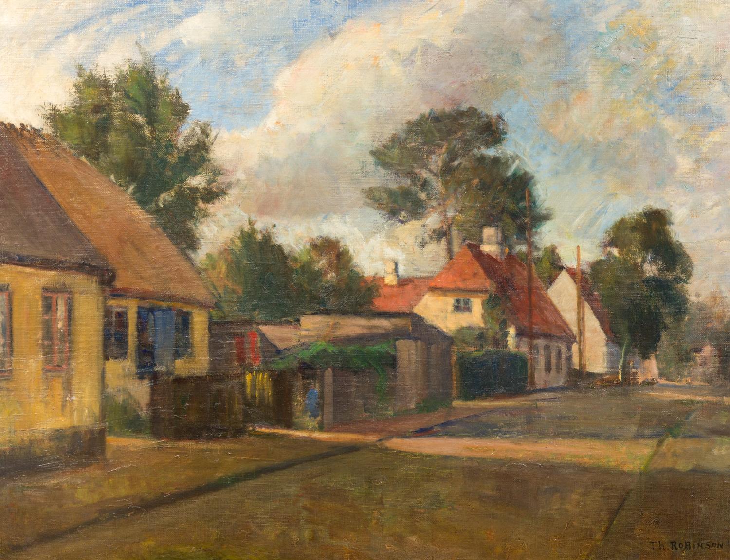 Theodore Robinson, (American, 1852-1896), Village Scene