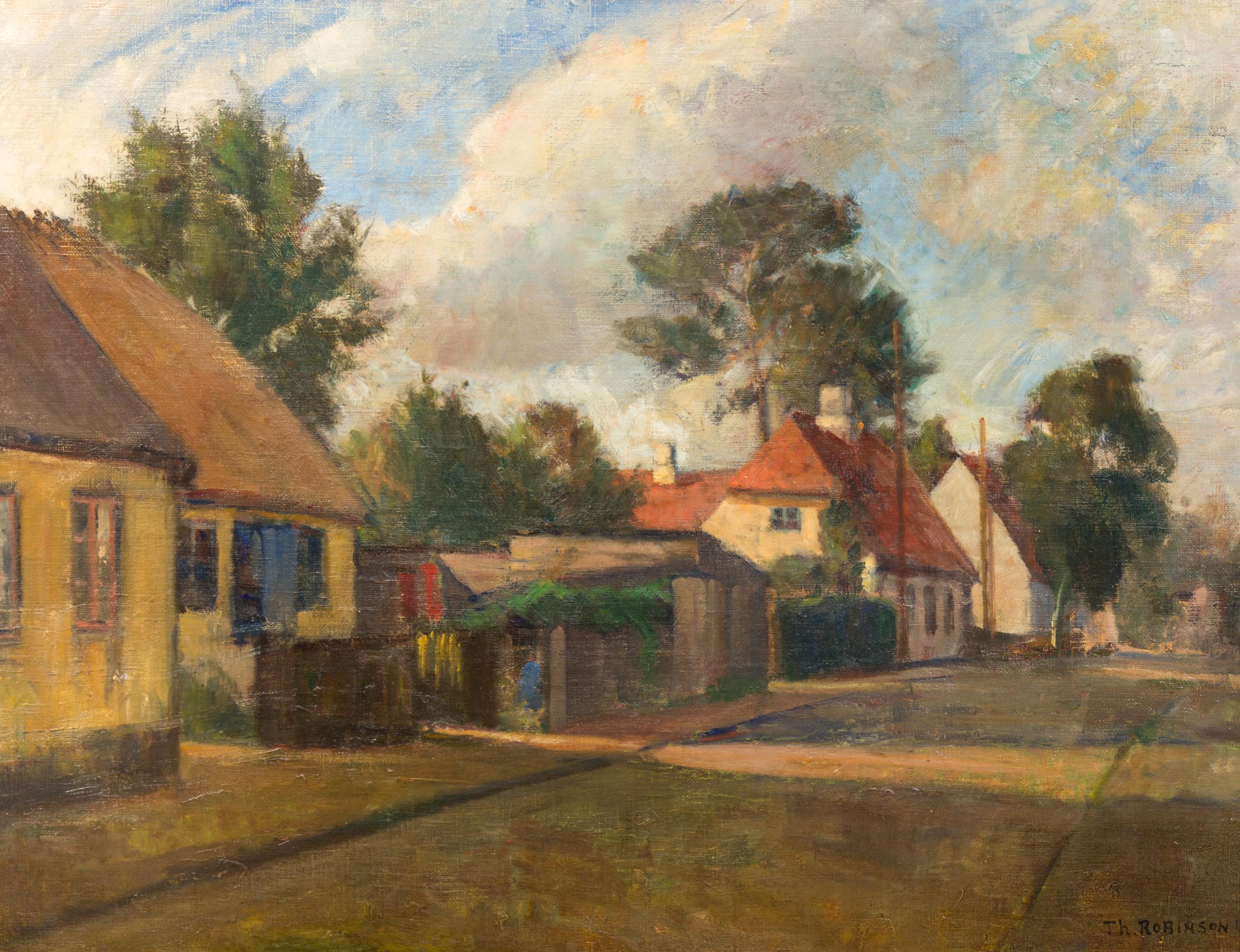 Theodore Robinson, (American, 1852-1896), Village Scene