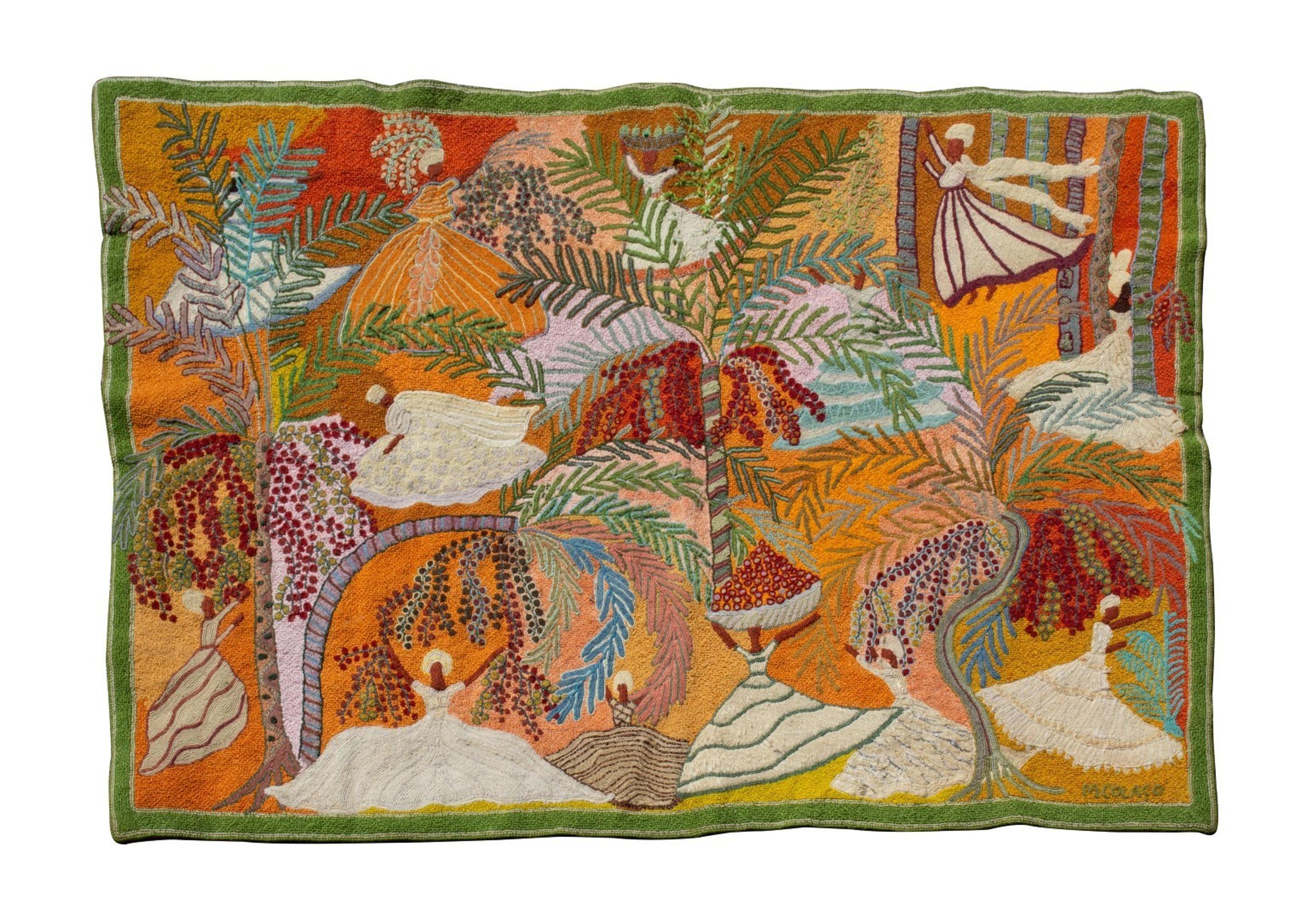 A Caribbean Needlework Tapestry — 20TH CENTURY
