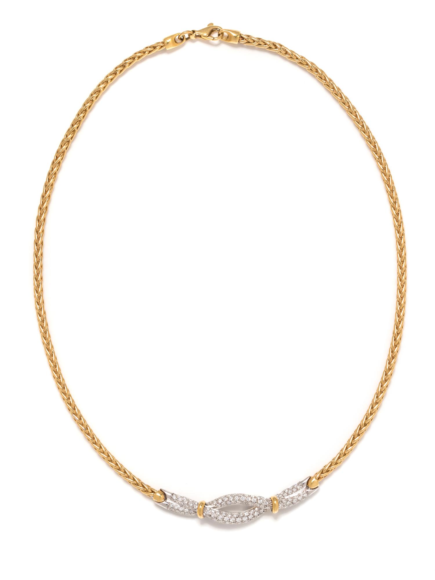 BICOLOR GOLD AND DIAMOND NECKLACE