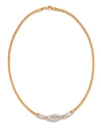 BICOLOR GOLD AND DIAMOND NECKLACE