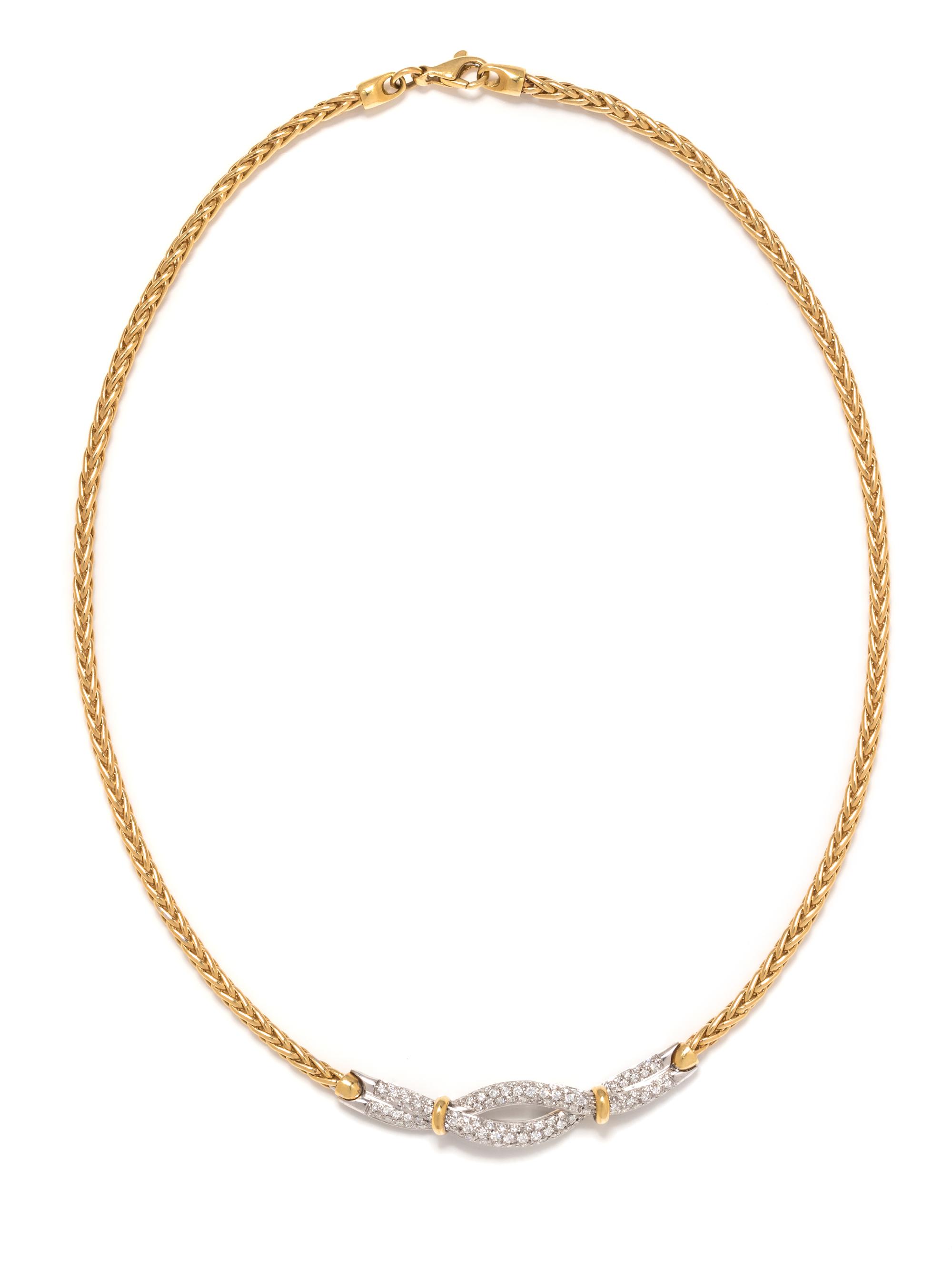 BICOLOR GOLD AND DIAMOND NECKLACE