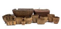 A Group of Northwest Coast Baskets Height of largest 13 3/4 x length 24 3/4 x 19 1/4 inches.