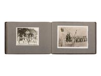 [NATIVE AMERICANS]. JONES, John Edward (1863-1922), photographer. Album containing 50 photographs of the San Carlos Indian Agency, including Apache civilians and police, agency buildings and dwellings, and scenic views. Ca 1904.