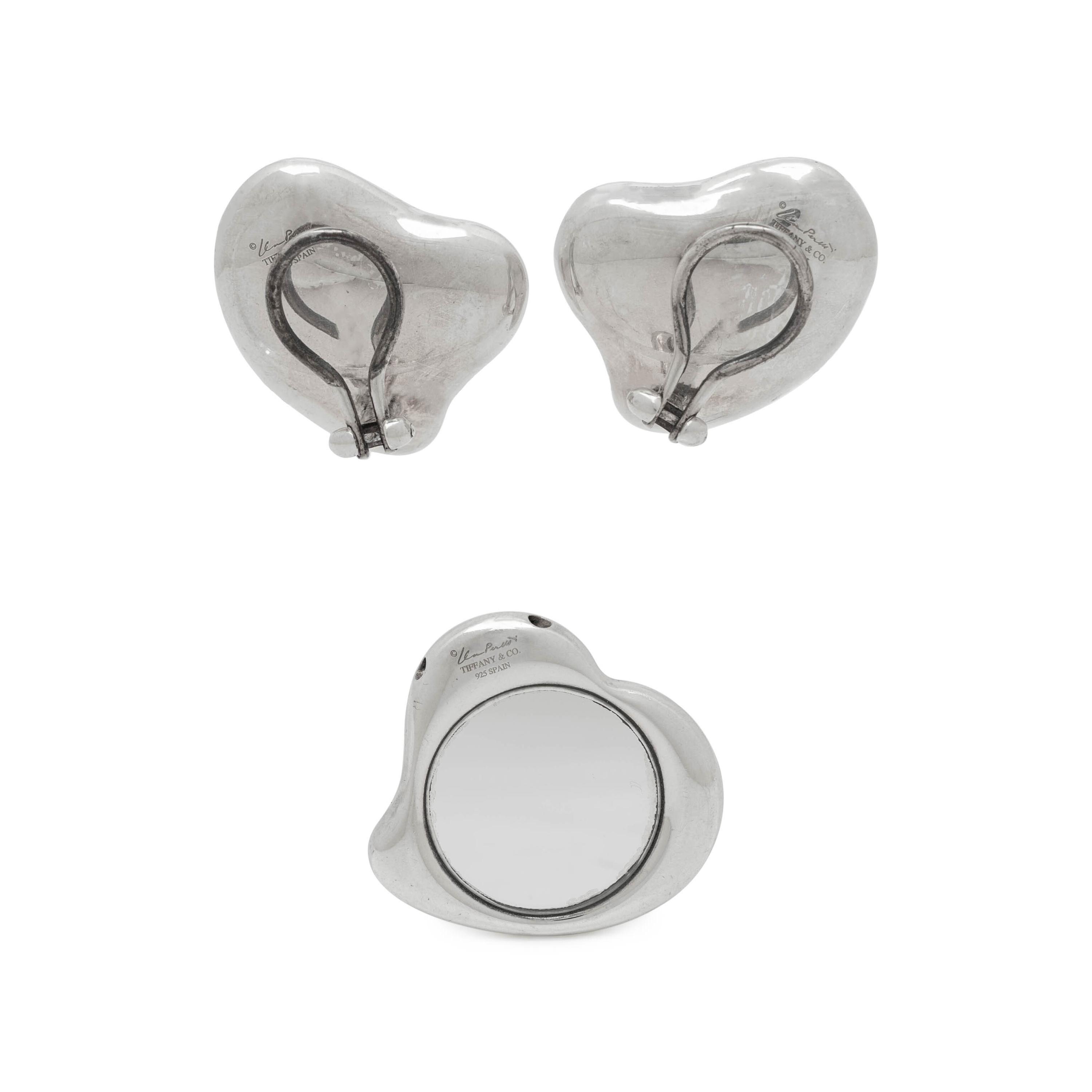 Elsa Peretti, Tiffany & Co., Full Heart Earrings and Mirror Pendant