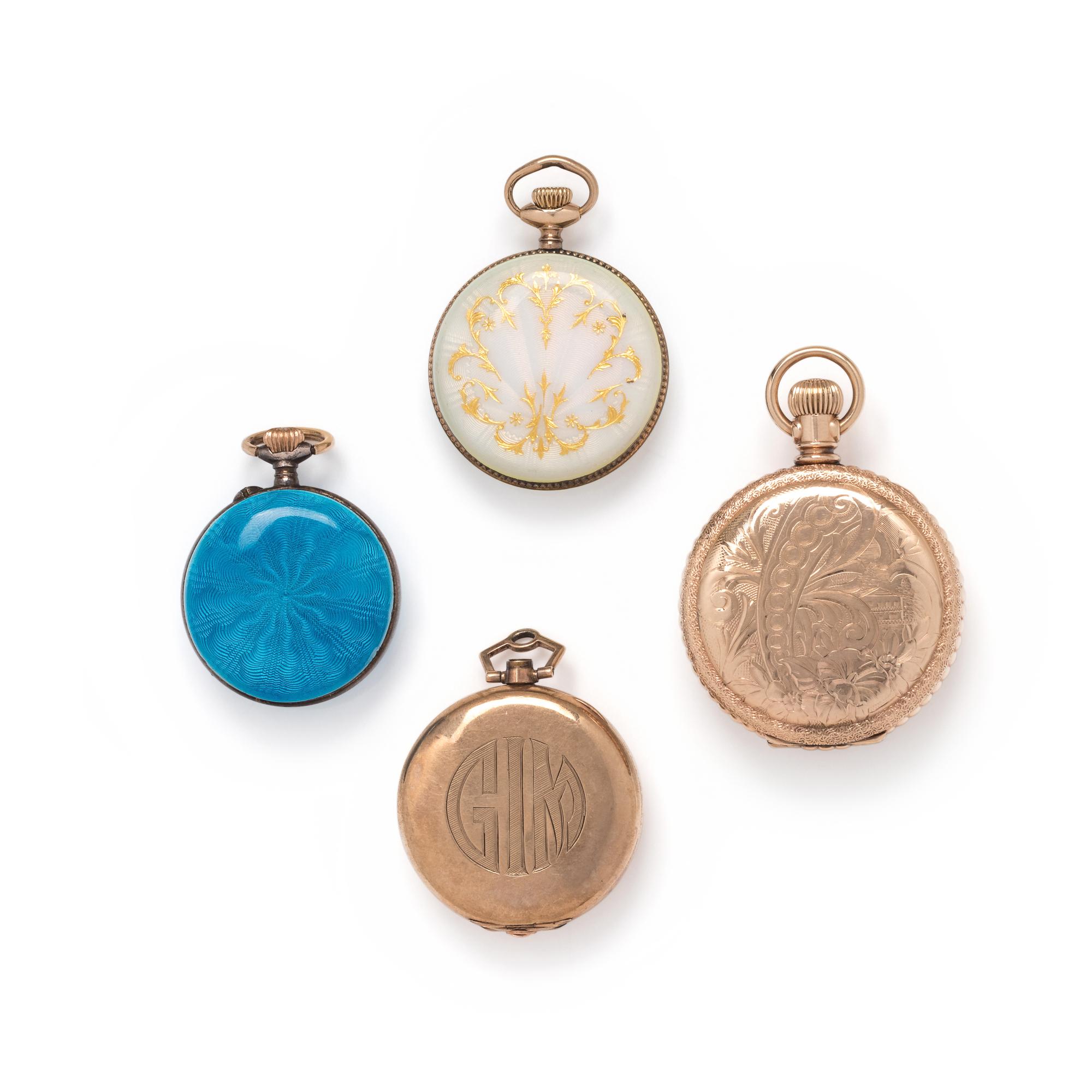 COLLECTION OF OPEN FACE POCKET WATCHES