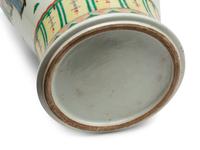 A Pair of Chinese Export Famille Verte Porcelain Covered Jars