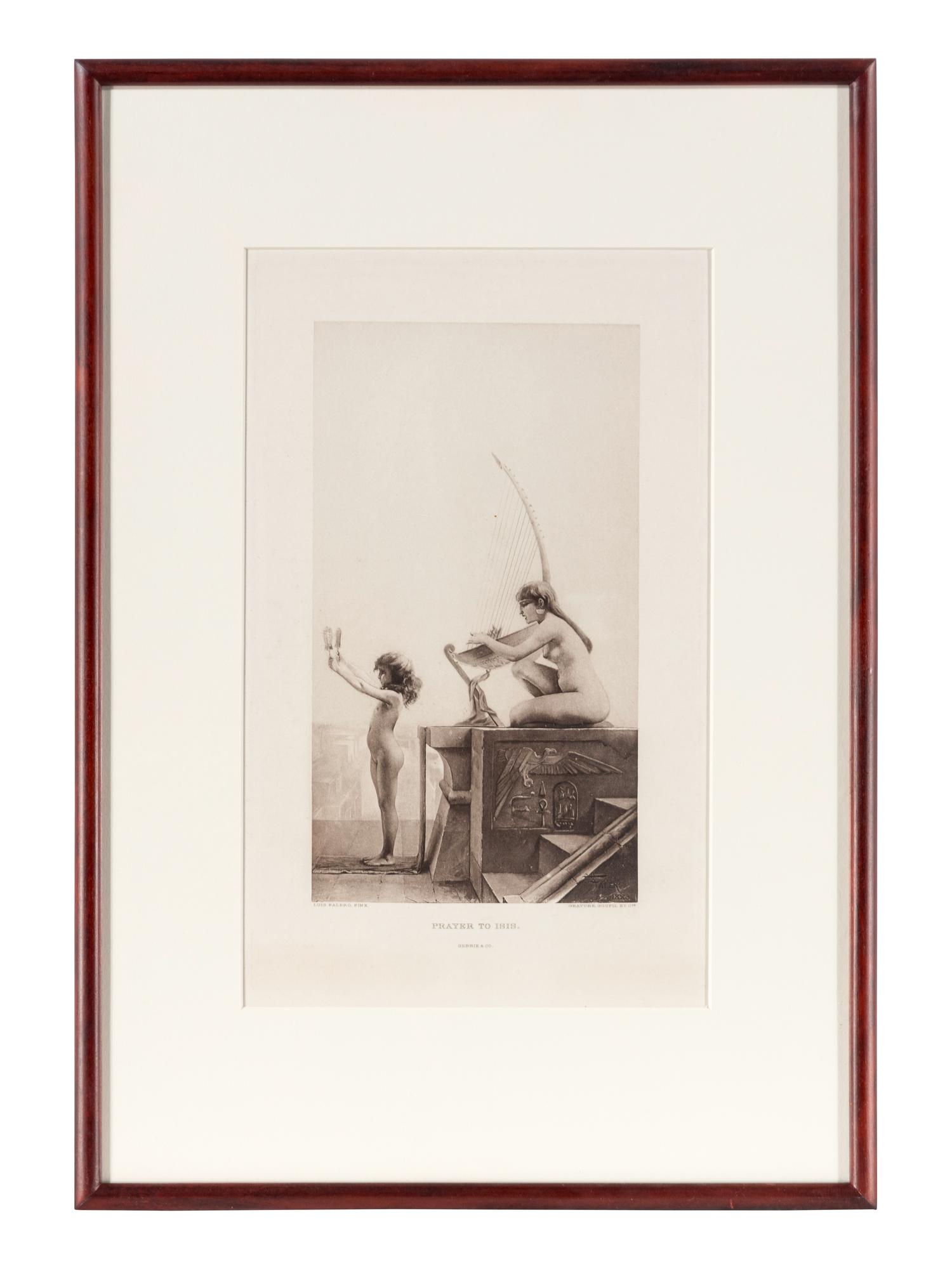 "Prayer to Isis" and "The Nile And Colonnade - Temple of Isis - Philae" Framed Prints