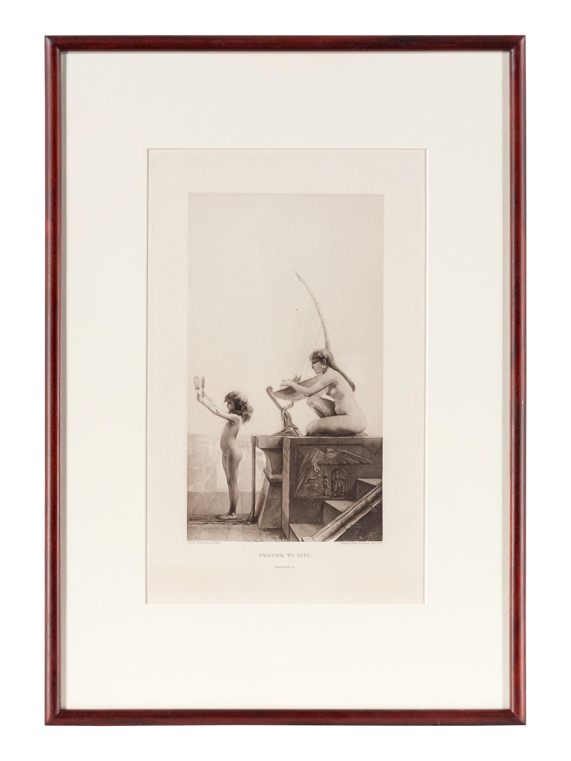 "Prayer to Isis" and "The Nile And Colonnade - Temple of Isis - Philae" Framed Prints