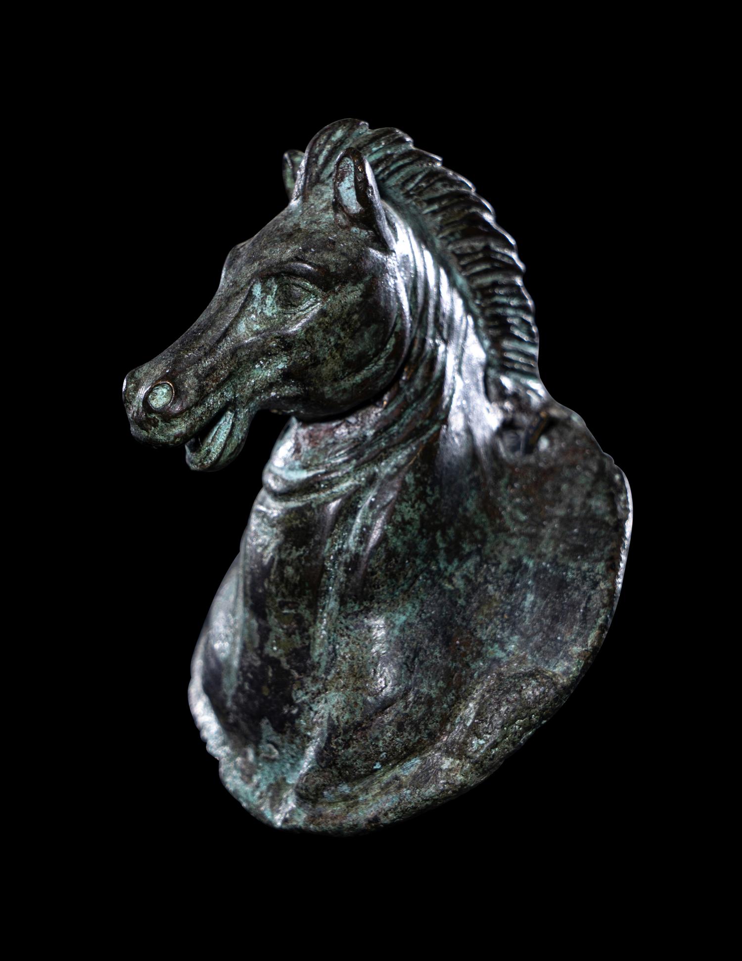 A Roman Bronze Horse Head Applique
