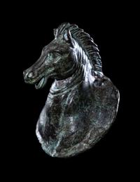 A Roman Bronze Horse Head Applique