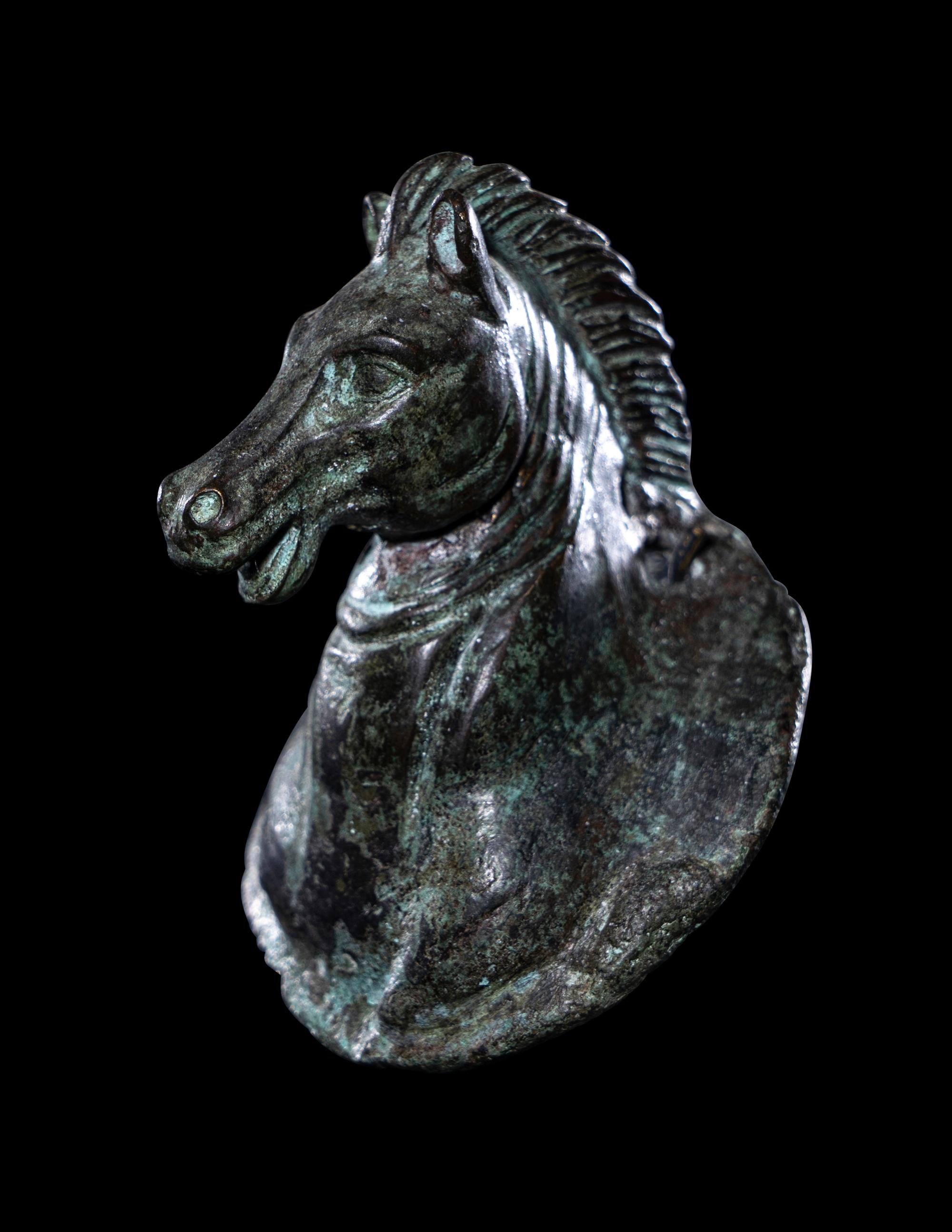 A Roman Bronze Horse Head Applique