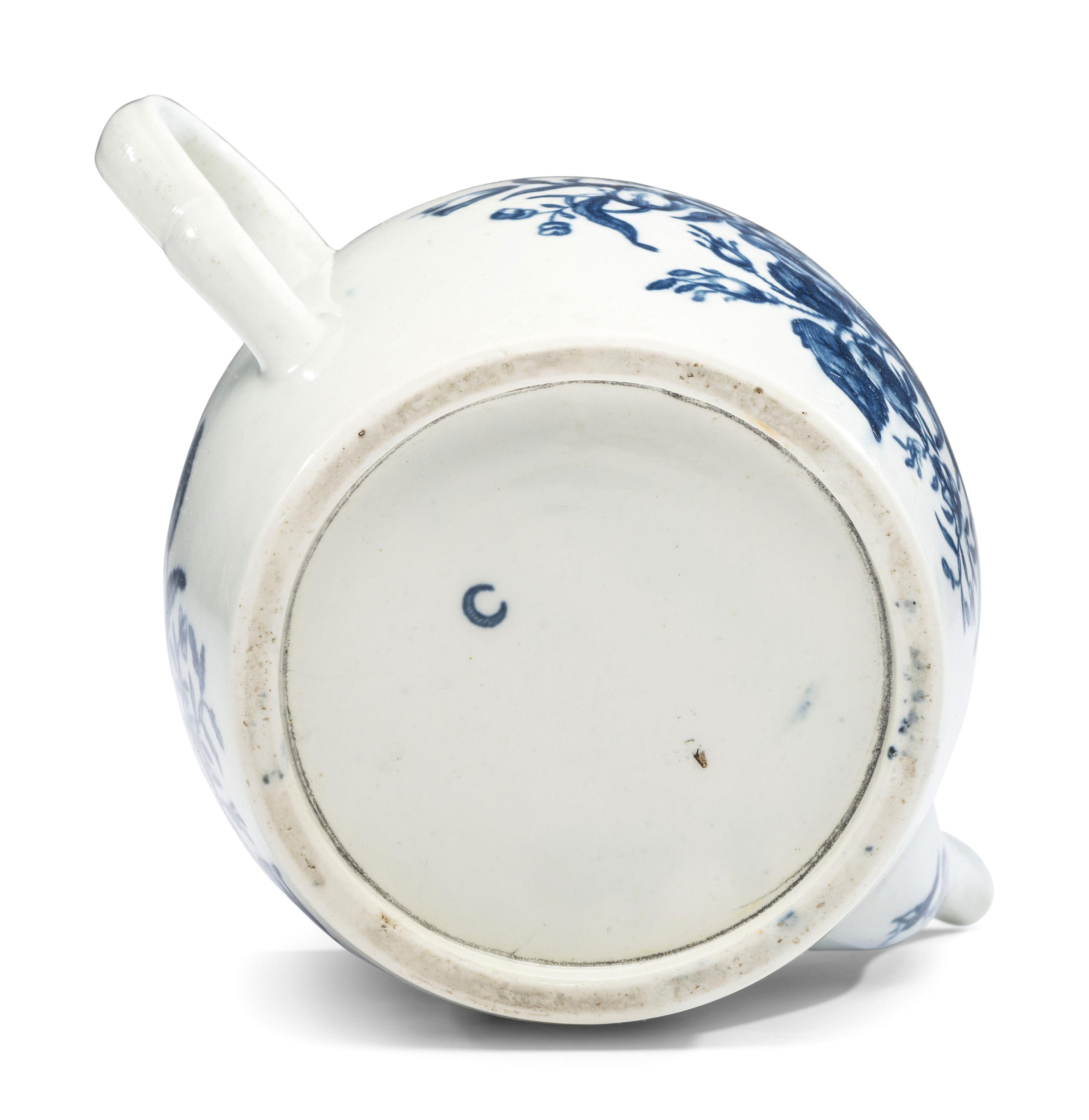 An Assembled Collection of Dr. Wall Period Worcester Cobalt Decorated Porcelain Table Articles