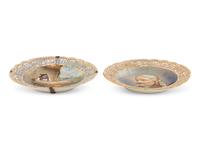 Two Herend Porcelain Reticulated Cabinet Plates