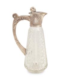A Russian Silver Mounted Cut Glass Pitcher