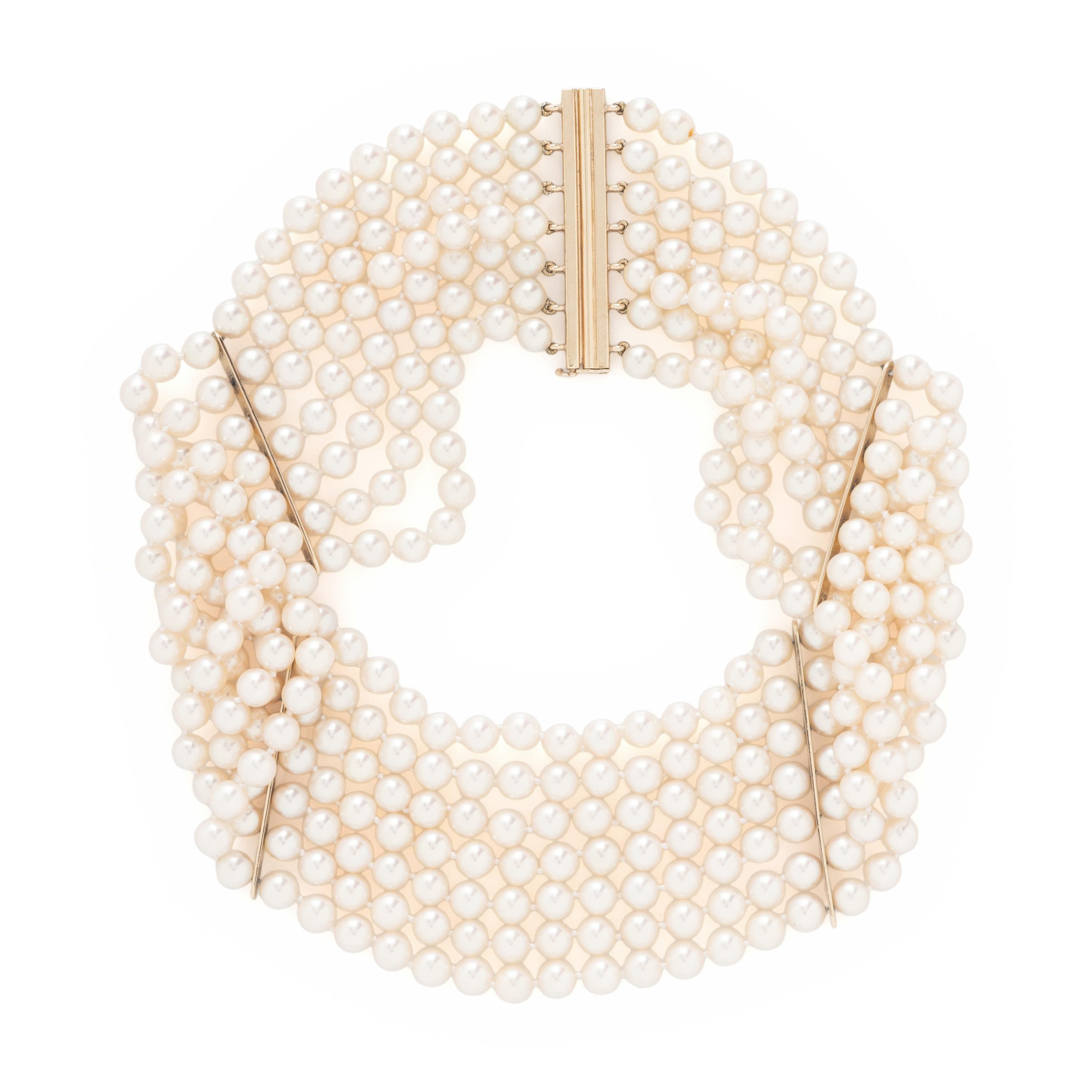 COLLECTION OF CULTURED PEARL AND YELLOW GOLD JEWELRY
