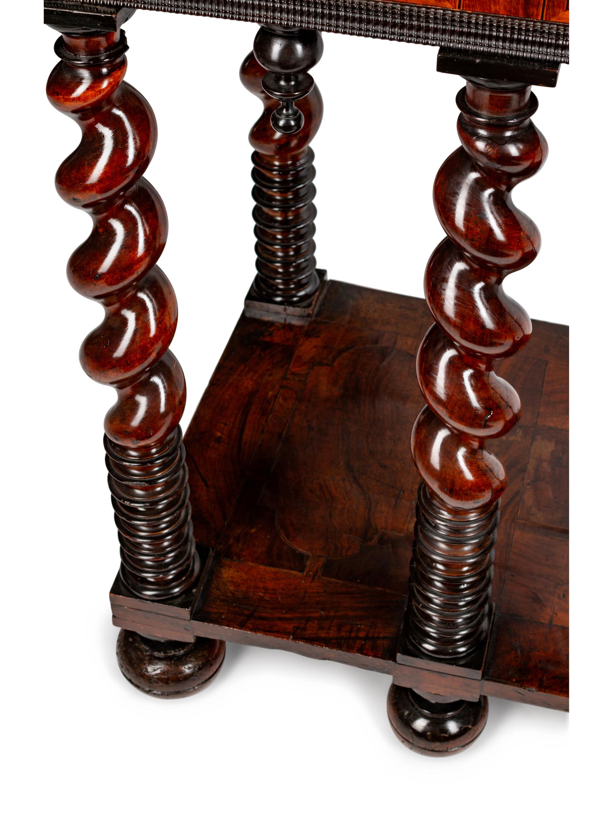 A Dutch Baroque Style Marquetry Cabinet on Stand