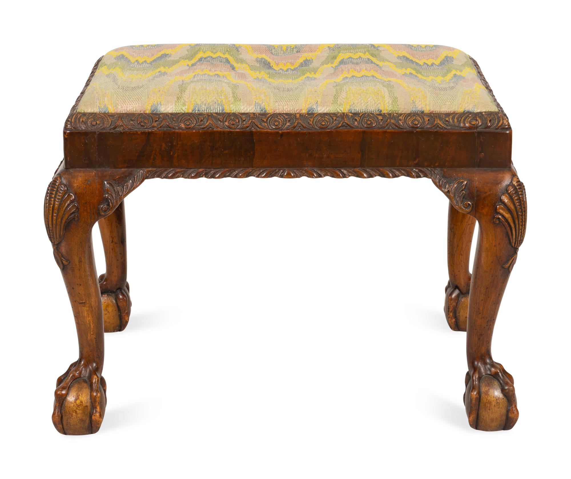 A George II Carved Mahogany Stool