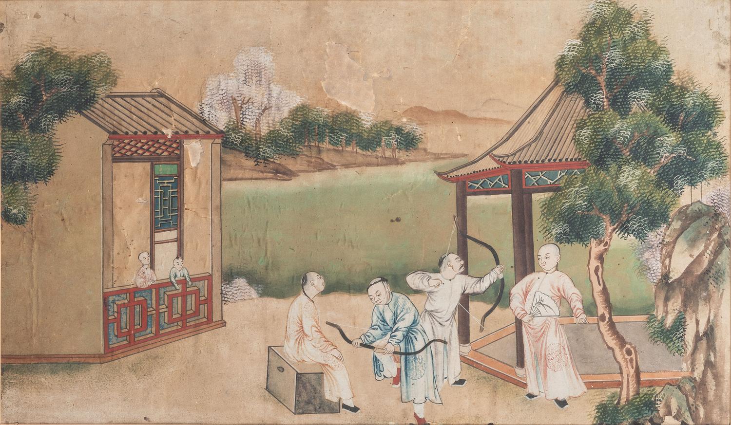Two Chinese Gouache Paintings