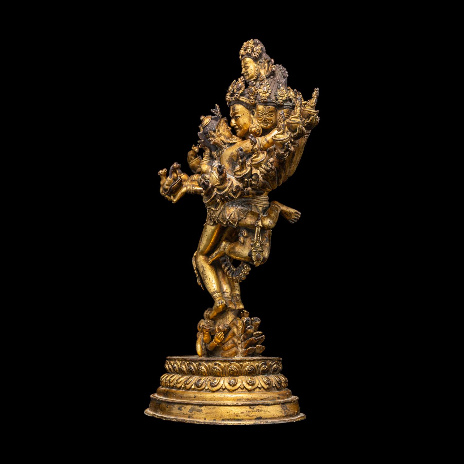 A Sino-Tibetan Gilt Copper Alloy Figure of Hevajra 銅鎏金吉祥歡喜金剛